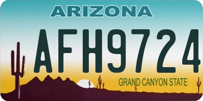 AZ license plate AFH9724