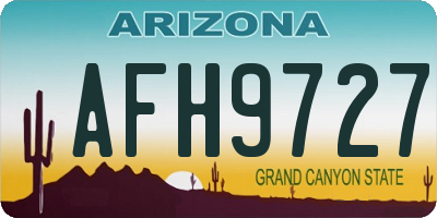 AZ license plate AFH9727