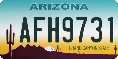AZ license plate AFH9731