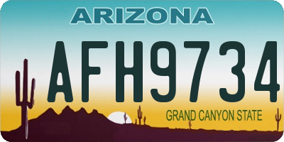 AZ license plate AFH9734