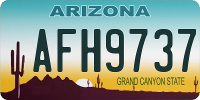 AZ license plate AFH9737