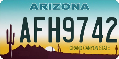 AZ license plate AFH9742