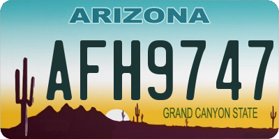 AZ license plate AFH9747