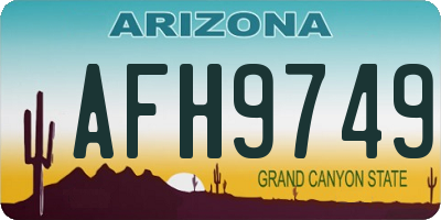 AZ license plate AFH9749