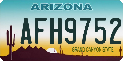 AZ license plate AFH9752