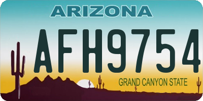 AZ license plate AFH9754