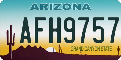 AZ license plate AFH9757