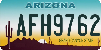 AZ license plate AFH9762