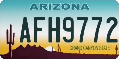 AZ license plate AFH9772