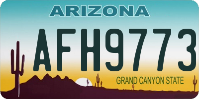AZ license plate AFH9773