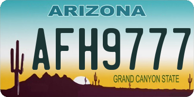 AZ license plate AFH9777