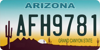 AZ license plate AFH9781