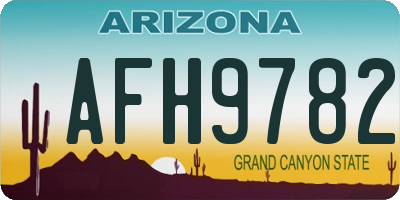 AZ license plate AFH9782