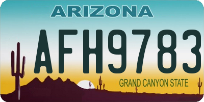 AZ license plate AFH9783
