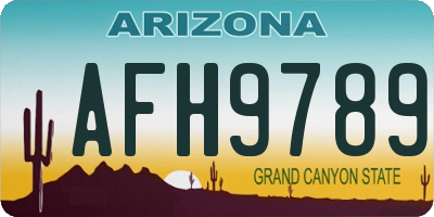 AZ license plate AFH9789