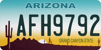 AZ license plate AFH9792