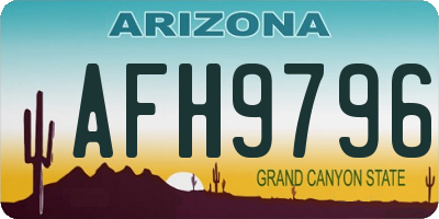 AZ license plate AFH9796