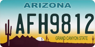 AZ license plate AFH9812