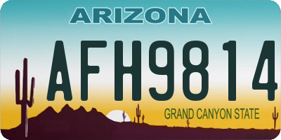 AZ license plate AFH9814