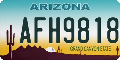 AZ license plate AFH9818