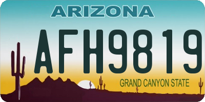 AZ license plate AFH9819