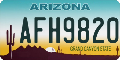 AZ license plate AFH9820