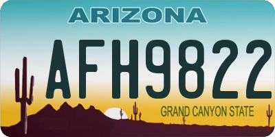AZ license plate AFH9822