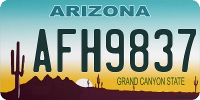AZ license plate AFH9837