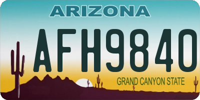 AZ license plate AFH9840
