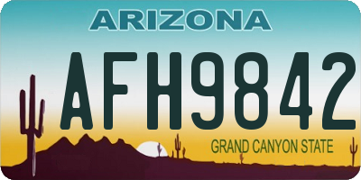 AZ license plate AFH9842