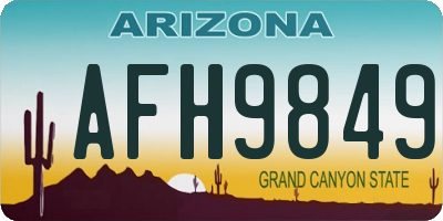 AZ license plate AFH9849
