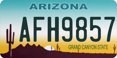 AZ license plate AFH9857
