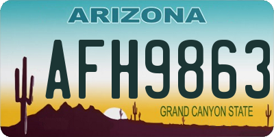 AZ license plate AFH9863