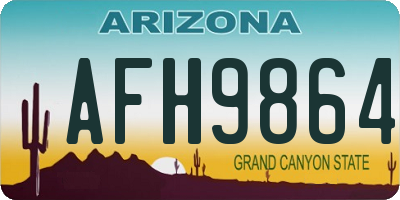 AZ license plate AFH9864