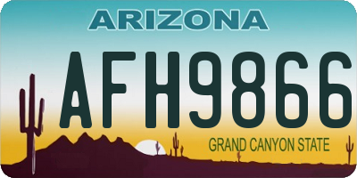 AZ license plate AFH9866
