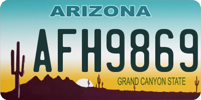 AZ license plate AFH9869