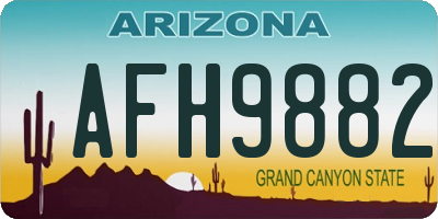 AZ license plate AFH9882