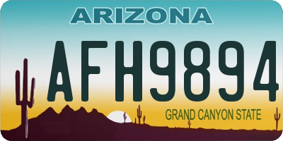 AZ license plate AFH9894
