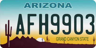AZ license plate AFH9903