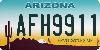 AZ license plate AFH9911