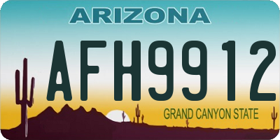 AZ license plate AFH9912