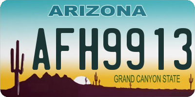 AZ license plate AFH9913