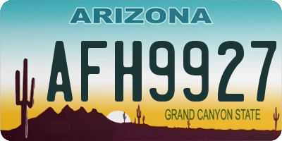 AZ license plate AFH9927