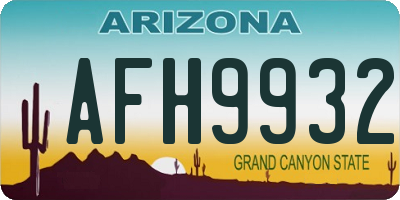 AZ license plate AFH9932