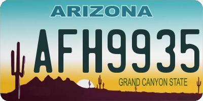AZ license plate AFH9935