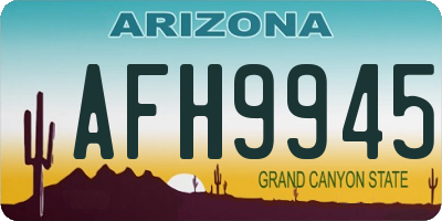 AZ license plate AFH9945
