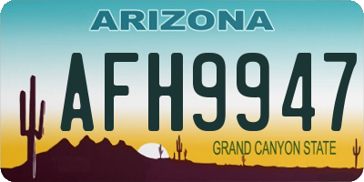 AZ license plate AFH9947