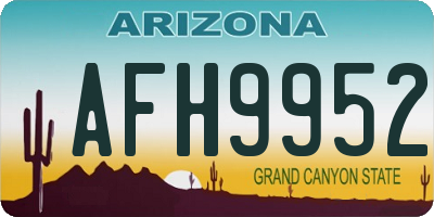 AZ license plate AFH9952