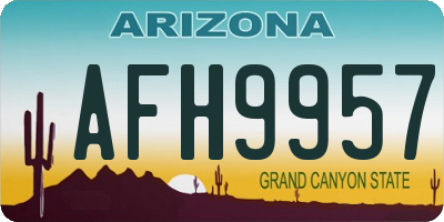 AZ license plate AFH9957