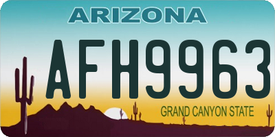 AZ license plate AFH9963